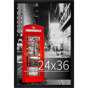 24x36 Poster Frame Black Display 24 x 36 Inch Photo Picture Frame for Wall, Pack of 1