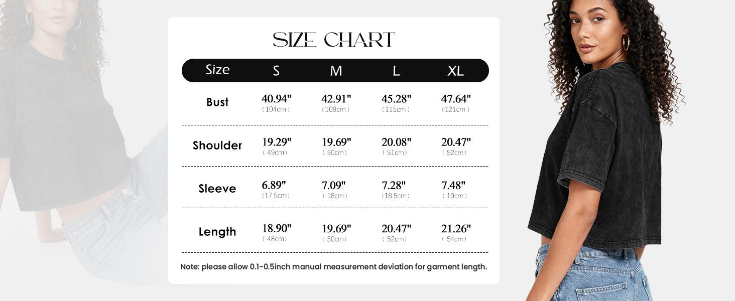 Yimoon Cropped T Shirts for Women Short Sleeve Acid Wash Cotton Tops Vintage Oversized Casual Basic Tee Shirts Lightweight