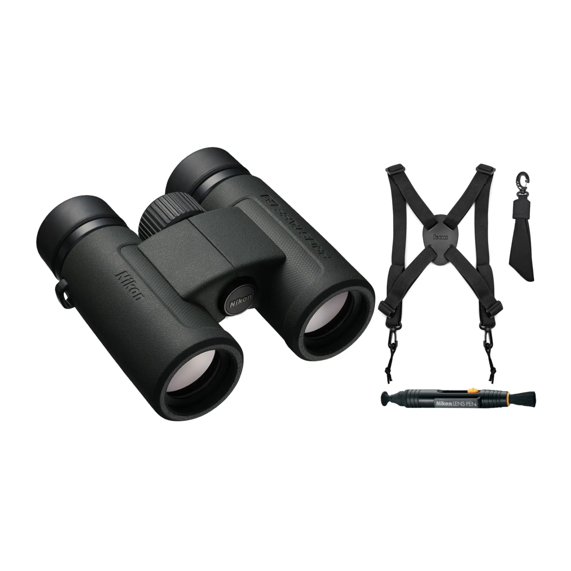 Nikon Prostaff P3 10X30 Binoculars for Adults, Unisex Rubber-Constructed Waterproof Model with Harness, Lens Pen Cleaning System, Backpacking Use