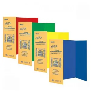 Bazic  36" X 48" Assorted Color Tri-Fold Corrugated Presentation Board Pack of 24