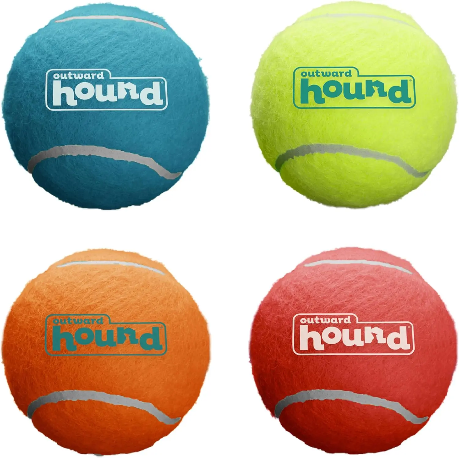 4-Pack Medium Squeaky Tennis Balls for Dogs | Interactive Fetch & Training Dog Toys, 2.5-Inch for Dogs Under 50 lbs
