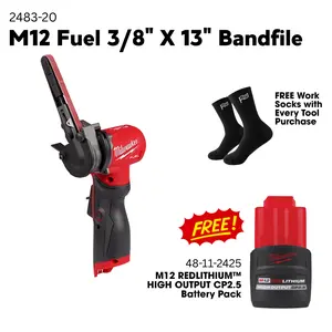 M12 FUEL™ 3/8" X 13" Bandfile 2483-20 with Free CP2.5 Battery Pack
