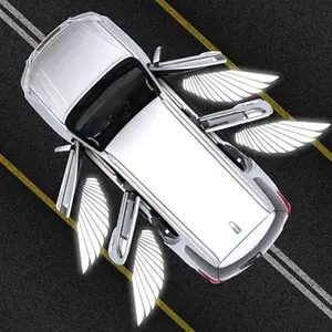 2 Pieces Car Door Angel Wing Logo Projector Lights, Led Car Ambient Light, Magnetic Auto Switch LED Welcome Lamp, Customizable Logo Replacement, Car Accessories Gift
