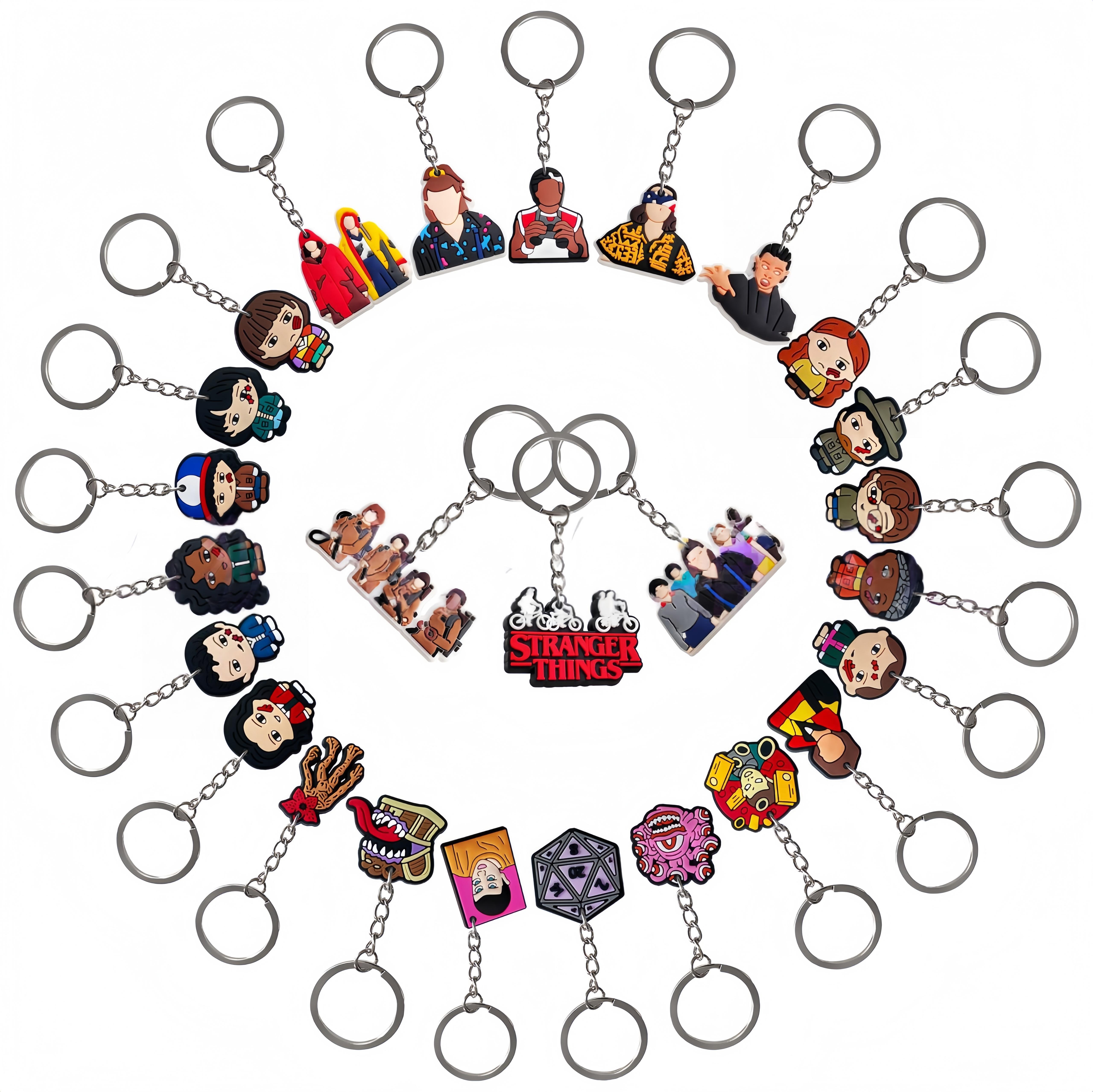 Stranger Things anime merchandise: full range of keychains, bag charms, and decorative pendants.keychain
