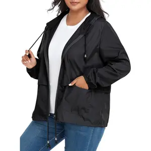 Plus Size Rain Jackets for Women Waterproof Windbreaker Jacket Women's Raincoats with Hood