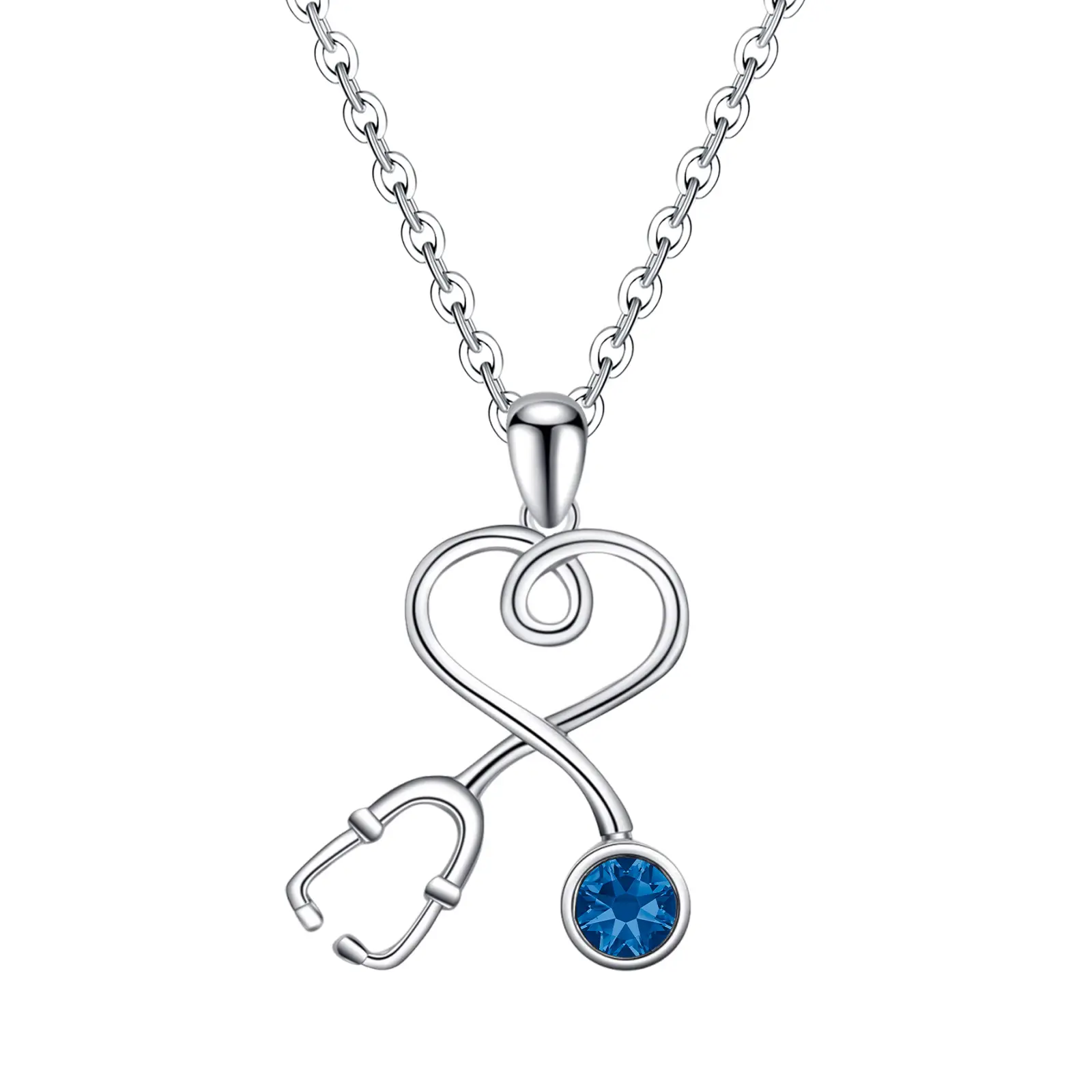 OIDEA Women's Stainless Steel Stethoscope Pendant Necklace - Stethoscope Badge Necklace, Nurse Graduation Gift, Stethoscope Badge Necklaces
