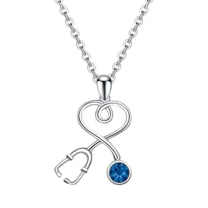 OIDEA Stethoscope Pendant Necklace for Women - Stainless Steel Chain Nurse Gift Nursing Graduation Gift
