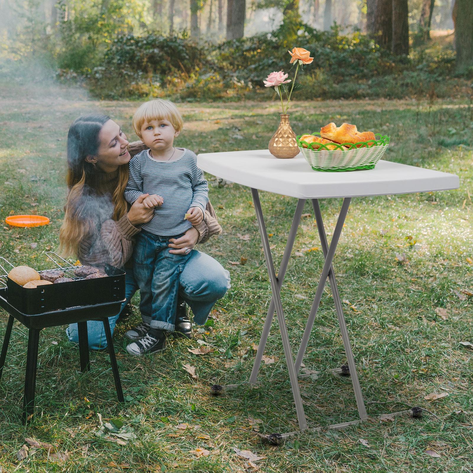 76*50*70.5cm Liftable Garden Plastic Table White