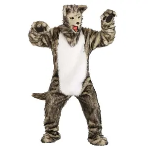 Adult Wolf Costume with Mouth Mover Mask
