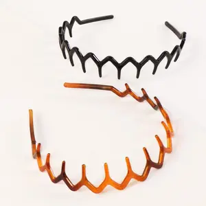 2 Set of Zig Zag Black Plastic Sharks Tooth Hair Comb Headband (1 Black Color+1 brown) Fashion Accessories sharktoothheadband