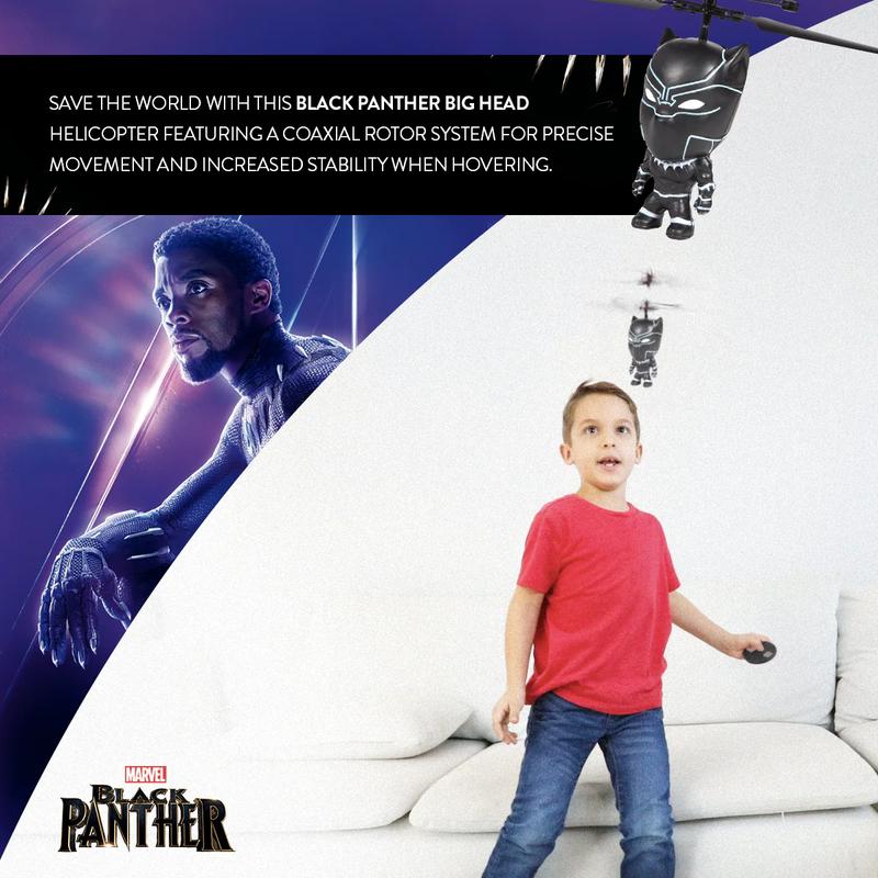 Marvel Big Head Remote Control Flying Helicopter Figures - SpiderMan Captain America Iron Man Hulk Deadpool Wolverine Black Panther - Marvel Licensed Marvel Big Head Remote Control Flying Helicopter Figures - SpiderMan Captain America Iron Man Hulk Deadpool Wolverine Black Panther - Marvel Licensed