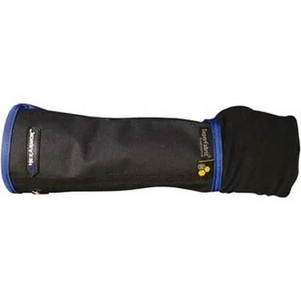 HexArmor SuperFabric Cut-Resistant Arm Guard Sleeve, 2XL, Gray/Black, 14 in Long, Level 5 Cut Res., Snaps at Wrist Snap Closure, Thumb Hole, Model AG8TW-XXL (11)