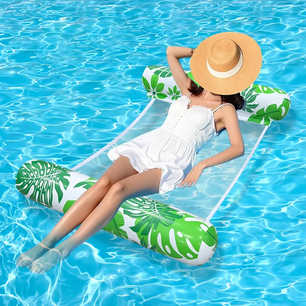 Colchón De Piscina 4 En 1, Hamaca Inflable Con Bomba, Para Adultos Y Niños, Disfruta El Verano En El Agua