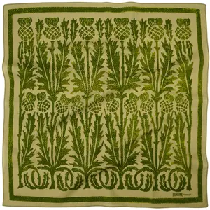 Thistles Bandana - Book Inspired 24" Cotton | Hair Scarf | Patterned | Mask | Booklover Scarf | Boho | Cotton Neckerchief | Small Tapestry print square scarf