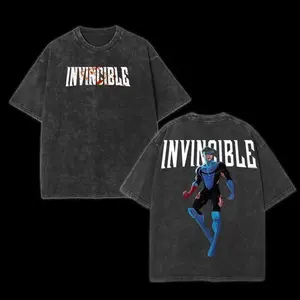 Oversize Limited Invincible Acid Wash T Shirt, Superhero Shirt, Graphic Tee, Superhero Costume, Comic Book Fan Gift, Mineral Wash
