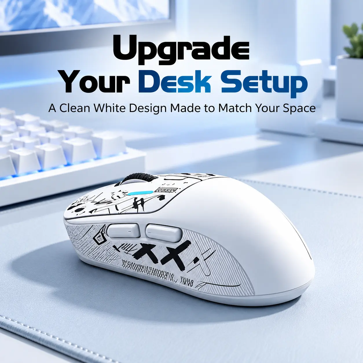 T-WOLF X4 59g Lightweight Wireless Gaming Mouse, Tri-Mode Bluetooth 5.4/2.4GHz/USB-C Wired, 8000 DPI, 1000Hz Polling Rate, 500mAh Rechargeable Mouse with Anti-Slip Grip Tape for PC Mac