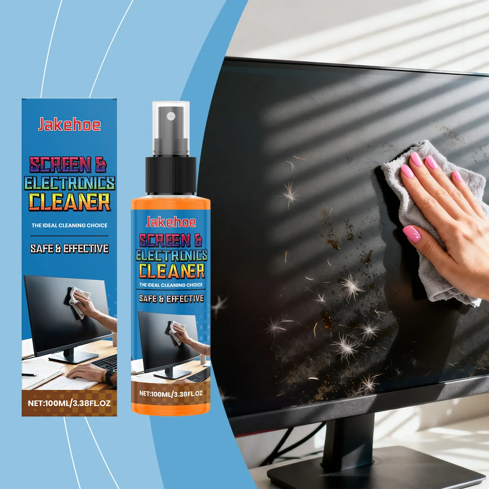 Screen Cleaner Spray for Electronic Devices, Electronic Gadgets, Multi-Device Screen Cleaning Solution, Ideal for Computers, Tvs, Camera, Smartphone, Laptop Cleaner, Easy-To-Use