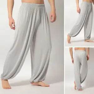 Pure Color Loose Straight Pants Men Sweatpants Modal Casual Spring Long Trousers Men Sports Yoga Pants Trendy Dance ClothingBMCS