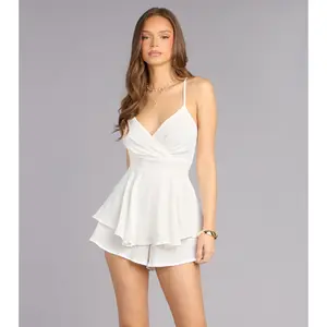 Flirty Lace Back Skater Romper