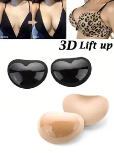 Women's Invisible Padding Magic Bra Inserts, Breast Push Up Pads, Swimsuit Silicone Bra Pad, Nipple Cover Stickers Patch