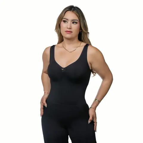 BODY NEGRO TIRA ANCHA , doble compresión en el vientre High Compression Shapewear Airslim Bodysuit