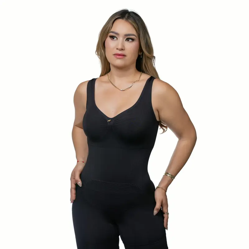 BODY NEGRO TIRA ANCHA , doble compresión en el vientre High Compression Shapewear Airslim Bodysuit
