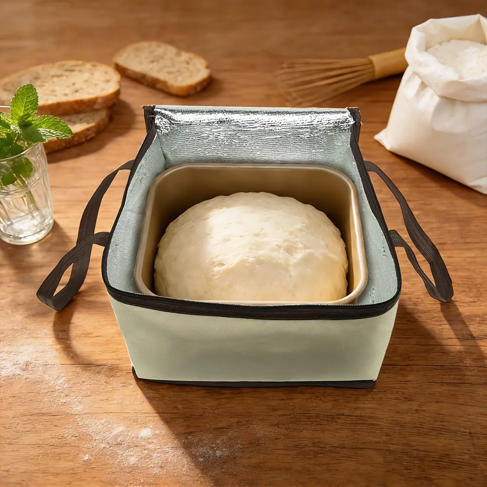 USB-Powered Bread Proofing Box with Carry Bag - Foldable Zippered Dough Fermenter Suitable for Pizza, Yogurt & Sourdough Starter, Portable Yeast Proofing Container for, USB Operation (No Batteries Required)