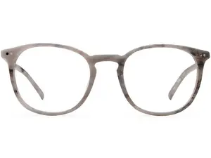 LUMIRA Cohen Round Acetate Optical Eyeglasses Frame, Sea Salt Grey, 52-21-140, Blue Light Blocking, Modern Structure with Demo Lens