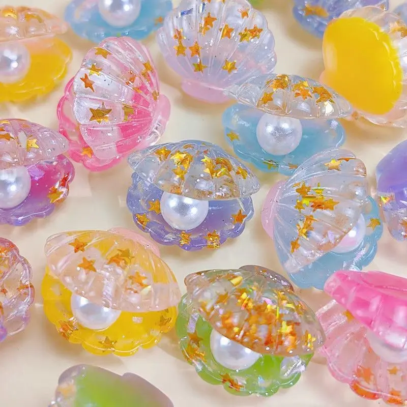 Glow-In-The-Dark Cute Pearl Shell Craft Ornament, Fish Tank Decorations, Aquarium, Random Color Resin Accessories, 15 Pieces Set, Home Decoration, Artificial Pearls