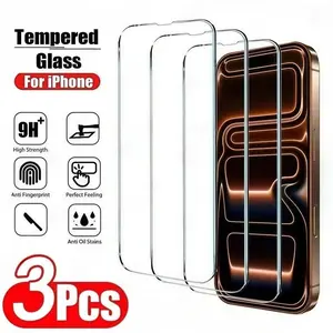 3-Pack HD Tempered Glass Screen Protector Film Accessories, Compatible with iPhone 17 Pro Max 16 15 14 13 12 11, 9h Hardness, Scratch-Resistant