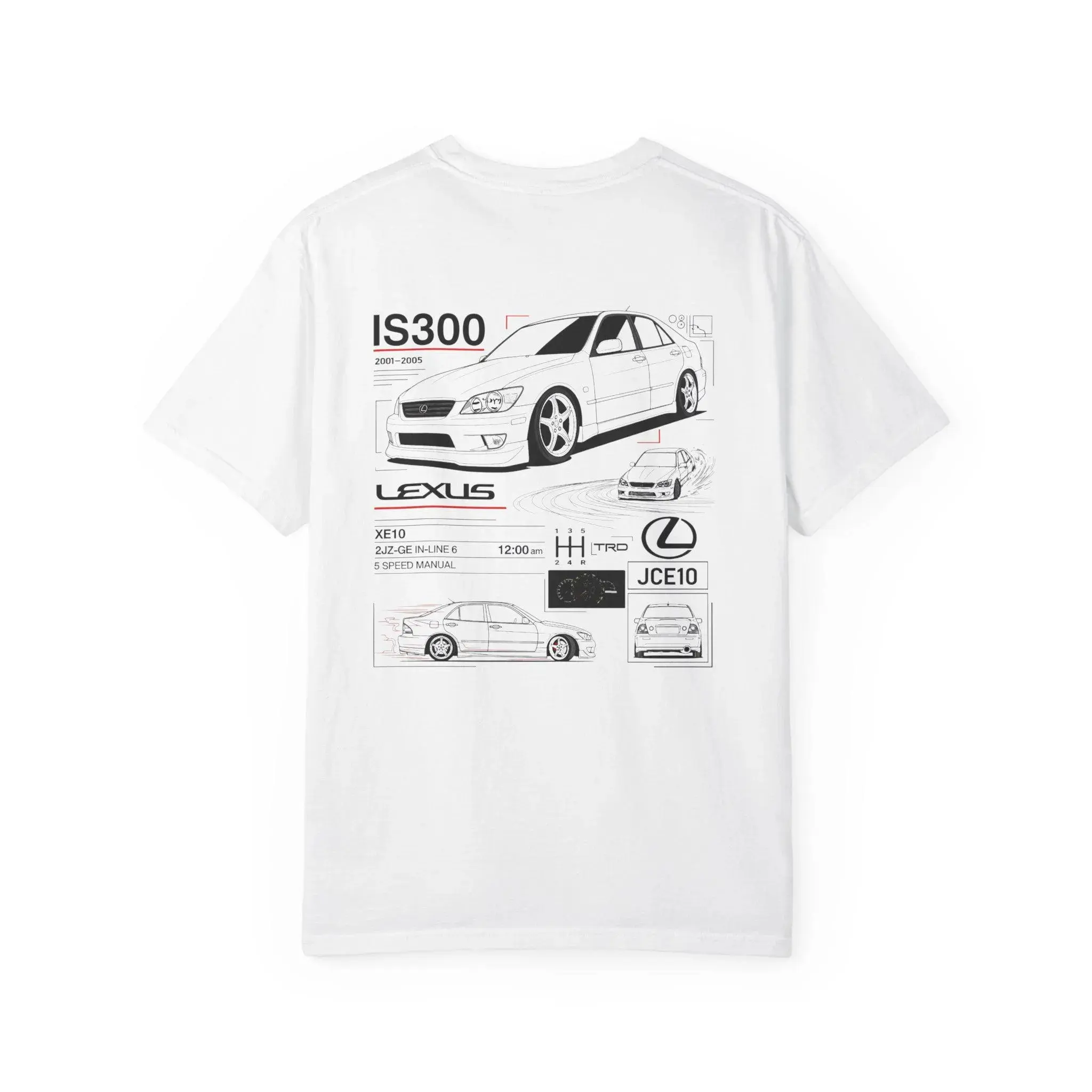Lexus IS300 Graphic Tee Vintage Car Apparel T Shirt Sweatshirt Hoodie 2 Sided Gift for Car Lovers
