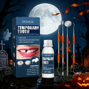 Vampire Fangs Teeth Set & Tooth Repair Kit – Fake Vampire Fangs for Men & Women - Moldable Tooth Filling Repair Kit with Dental Tools for DIY Fixes on Missing & Broken Teeth