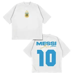 M10 Argentina Number 10 Tee, ARG Soccer Legend Graphic Shirt, Gold Signature Fan Merch, Retro World Football GOAT Apparel, Men Women Short Sleeve Premium White Cotton Wear