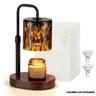 CANDELDO Wooden Tortoise Shell Look Dimmable Candle Warmer Lamp - Black Vintage Leopard, Timer, Height-Adjustable, 2 Bulbs, Room Decor, Boujee Home Accessories, Bedroom Items, Apartment Stuff, Whimsical Housewarming Gifts for Women, Indoor Home Supplies