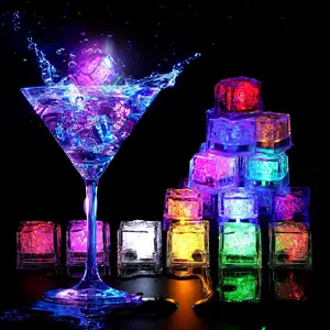 Light up ice cubes for drinks 12 pack led ice cubes liquid activated glow in the dark waterproof ice cubes for home bar supplies summer party wedding decor