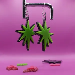 Pop Girly Earrings with Sterling Silver Fish Hooks beetlejuice