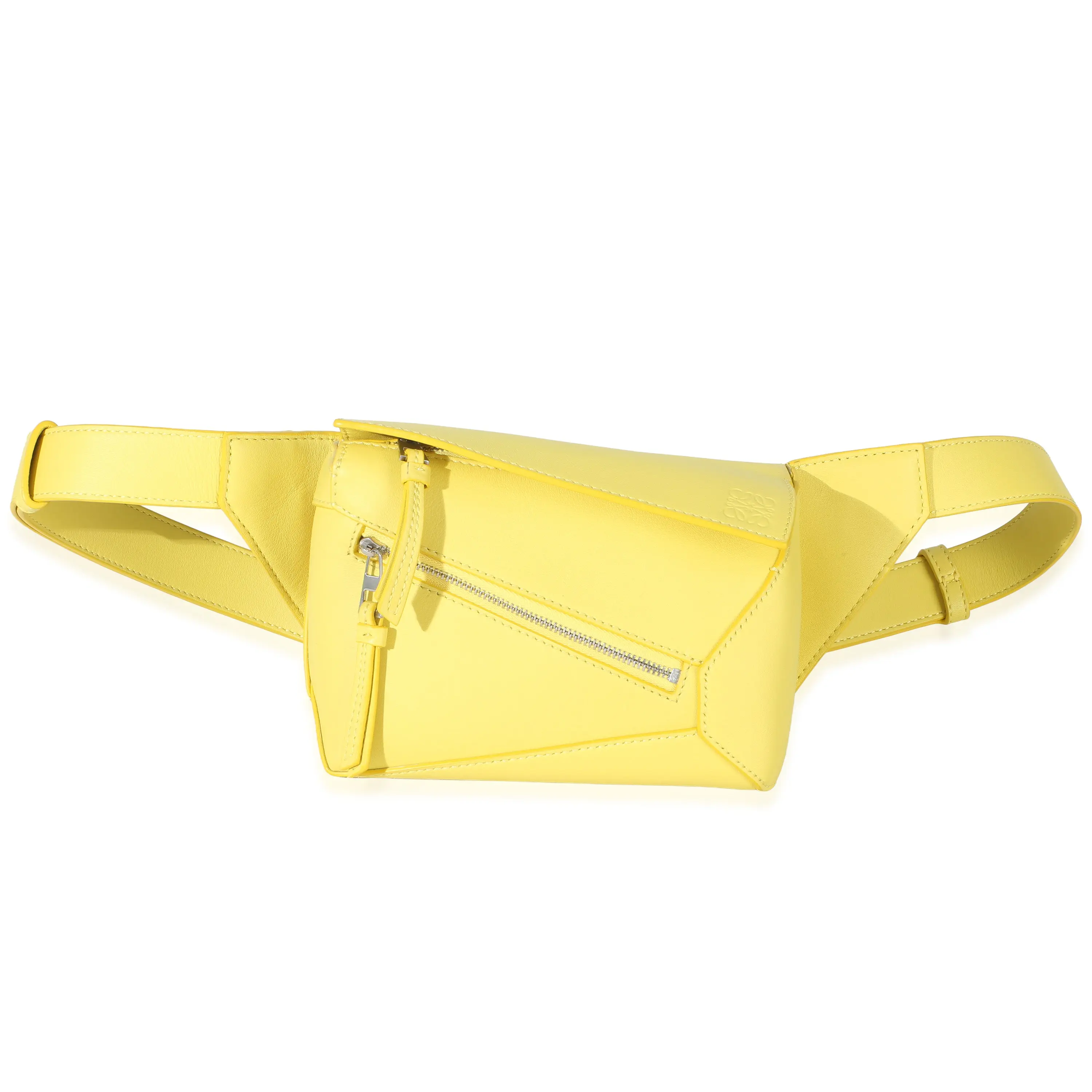Pre-owned Leather Belt Bags Yellow Calfskin Mini Puzzle Edge Bumbag