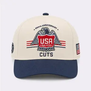CUTS CLOTHING Eagle A-Frame Hat | Limited-Edition Patriotic Canvas with Embroidered National Emblem - Red, White, and Blue, National Emblem Hats, Patriotic Vibes
