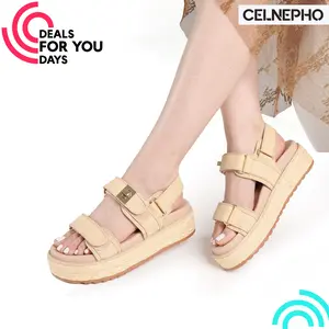 CELNEPHO Womens Woven Raffia Platform Sandals Adjustable Double Strap Open Round Toe Easy Slip on Espadrille Slides Comfortable Casual Beach Vacation Walking Trendy All Day Wear Summer Dress Shoes Deals For You Days