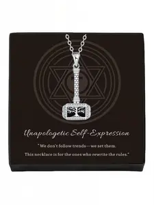 Thunder Tree Mjolnir Necklace Vintage Nordic Thor's Hammer Necklace, Luxury Non-Fading Clavicle Chain, New Spring Arrival Essential for Daily Wear, Perfect Mysterious Lucky Necklace for Valentine’s Day