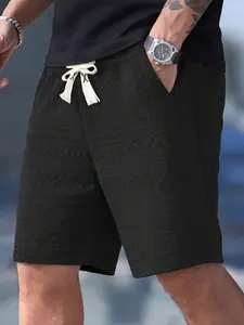 Men's Plus Size Drawstring Shorts, Tall Summer Casual Hiking Shorts, Breathable Sports Training Shorts, Perfect Gift for Family