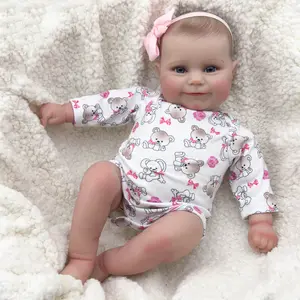 19-inch Soft Body Reborn Baby Doll with Hand-Painted Details Realistic Newborn Look Perfect Birthday or Christmas Gift in Adorable Bear Print Outfit