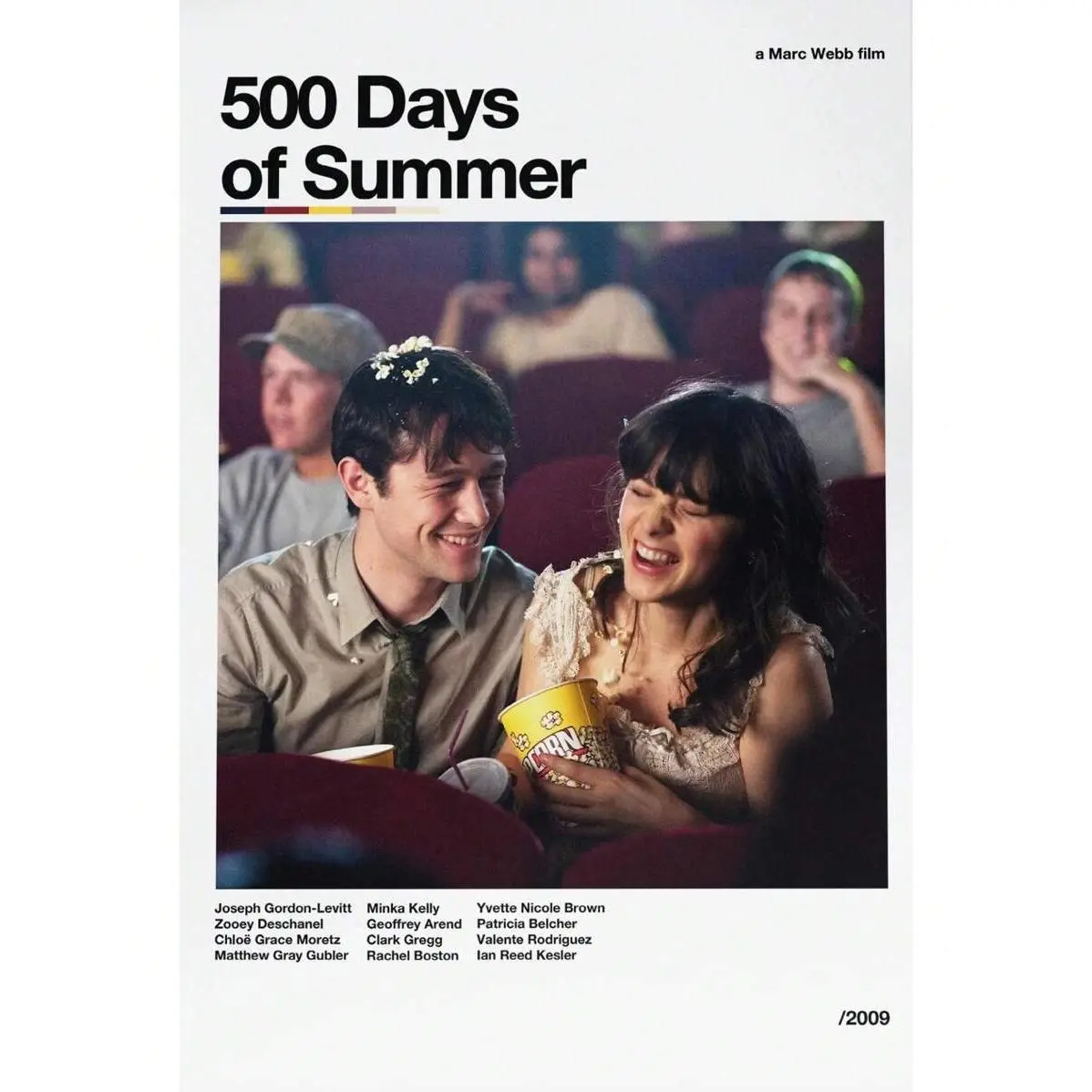 1pc Romantic Inspired Movie 500 Days Of Summer (2009)- Movie Art Poster Canvas Painting Wall Prints Picture Living Room Home Decor No Frame Decoration Photo