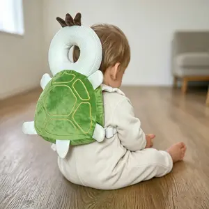 Toddler Head Protection Backpack Adjustable Baby Safety Head Guard Cushion for Walker & Sitting, Cute Turtle Design Cotton Harness