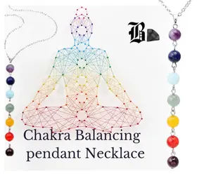 Chakra Balancing Pendant Necklace Chakra moon mystical magic boho charming colorful necklace beads yoga healing balancing jewelry