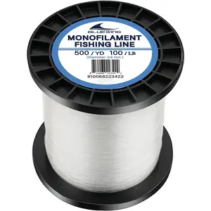 BLUEWING Monofilament Fishing Line 6,8,10,12,15,20,25,30,40,50,60,80,100,130,250,300,400 lbs, 50,100,500,1000,3000 Yards Invisible Thin Diameter Mono Fish Wire String, Clear