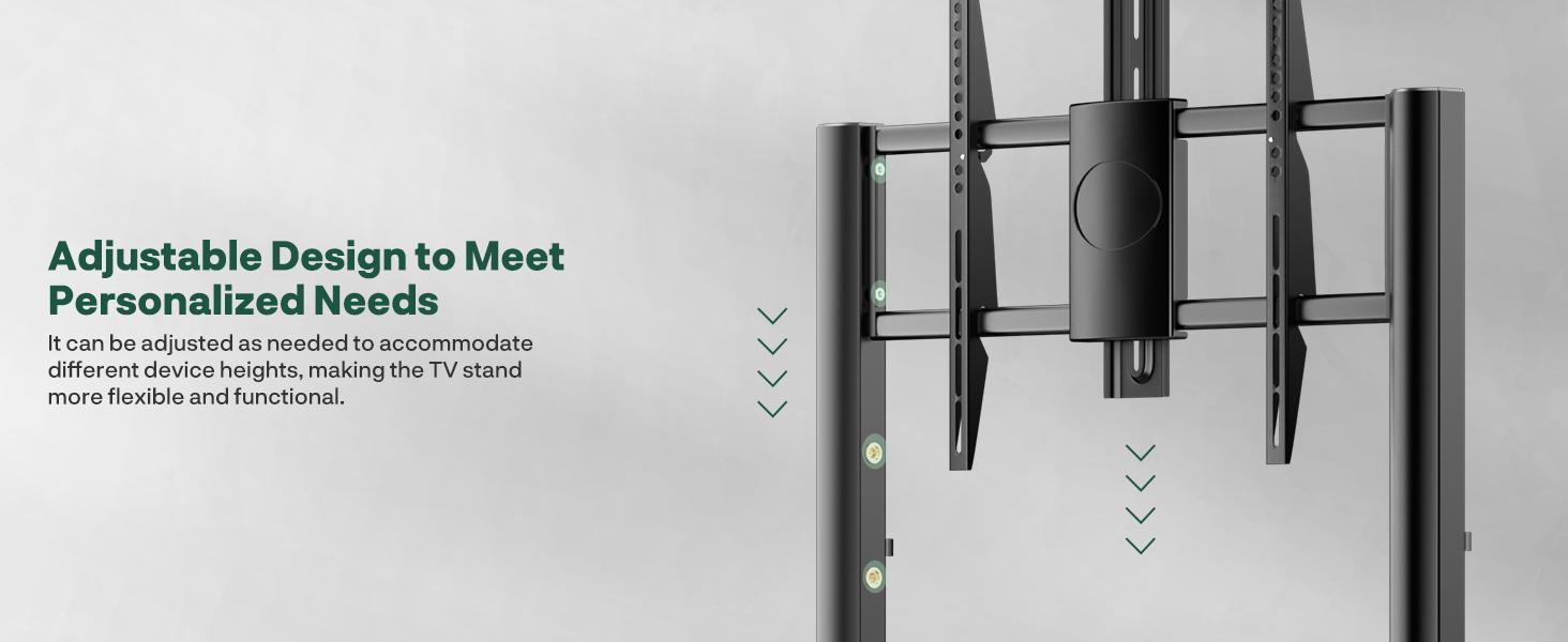 SYLVOX Outdoor TV Y-Type Rolling TV Cart Stand for 43-55 Inch TVs – Waterproof, Heavy-Duty Alloy Steel, 360° Locking Wheels, Adjustable Height & Shelf, VESA 100x100-700x500mm (Max 80kg/176lbs)