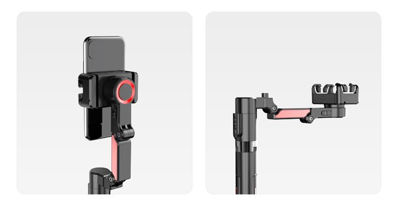 AI Auto Tracking Gimbal Stabilizer, Smart Selfie Stick Tripod with Gesture Control, Anti-Shake Phone Mount, 1000mAh Battery, Aluminum Alloy Vlogging Stand for iPhone & Android