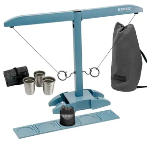 Craggy - HOOKS! XPLR Aluminum Portable Ring Toss Game & Steel Travel Shot Glass Set