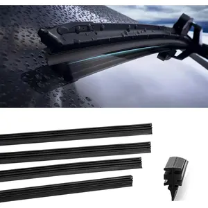 4PCS 26 Inch Adjustable Universal Windshield Wiper Blade Rubber Refills Automotive Replacement Fits for Front & Rear Windshield Wipers